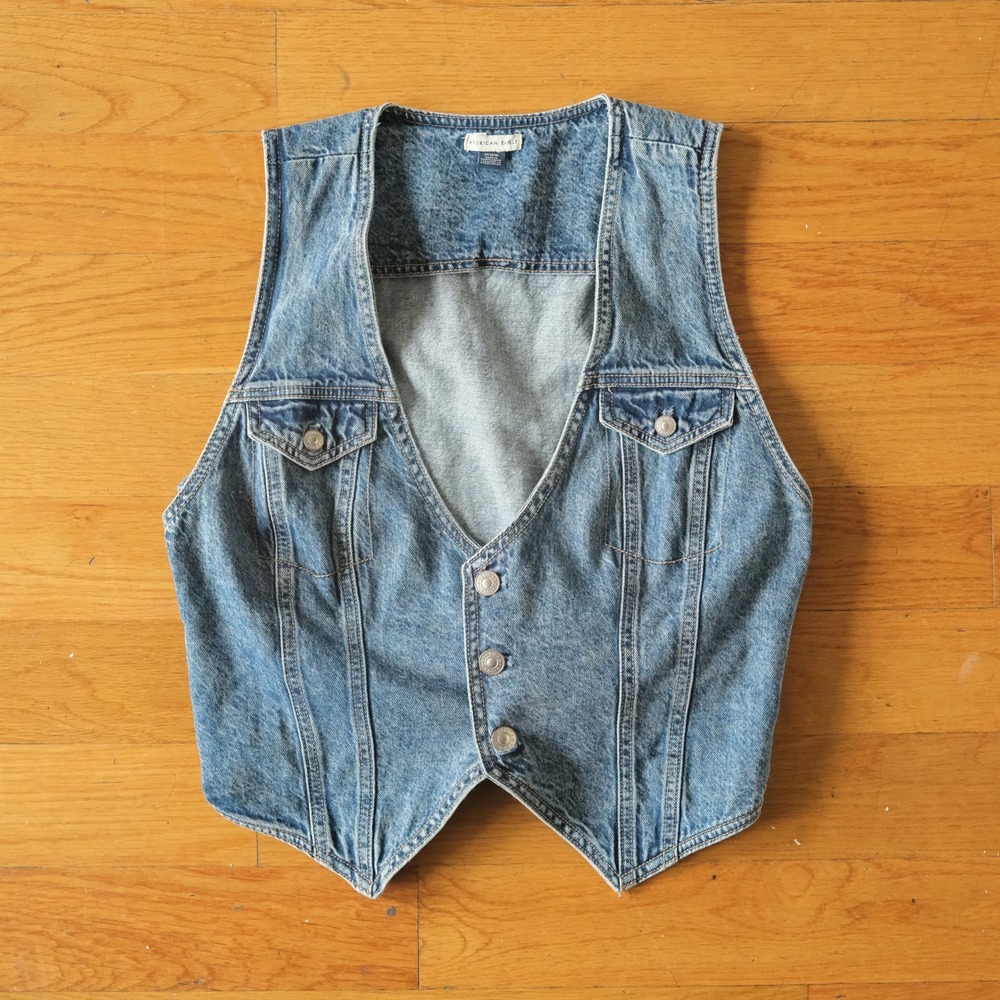 American Eagle Outfitters Vintage Blue Denim Vest